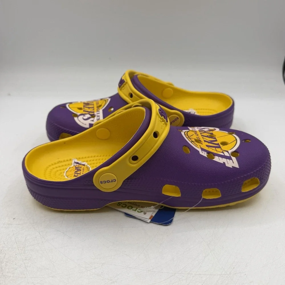Crocs Los Angeles Lakers Classic Clogs Mens 4 Womens 6 Purple Slip On Shoes NBA